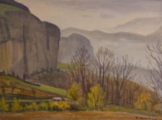 Meteora Area — Oil painting, Canvas, 46.00×61.00cm — Theodoros Markellos